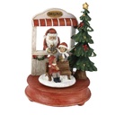 Carillon Babbo Natale in Resina con Musica - Rosso 17x16x23,5 cm