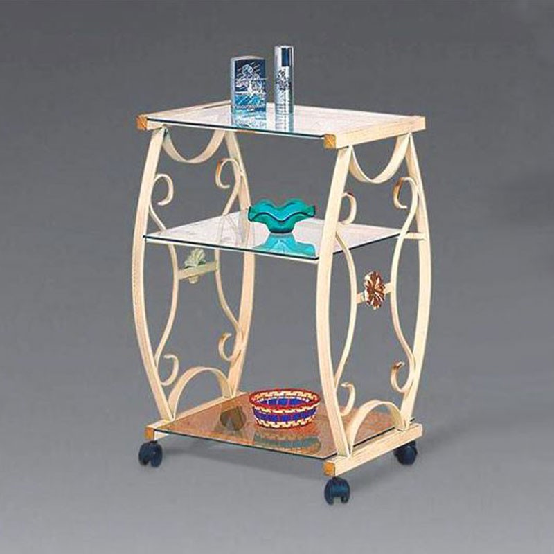 Carrello porta tv   in  ferro colore avorio  56x45xh.80 cm