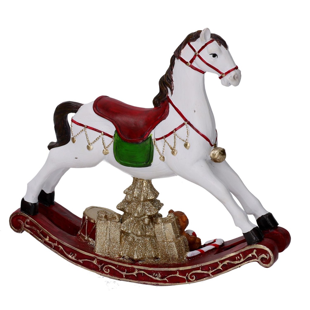 Cavallo in Resina Bianco 20,5x5,5x19 cm