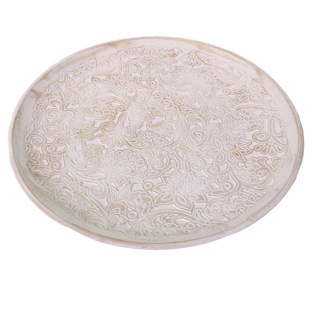 Centrotavola in Legno Bianco Tondo ø50h5