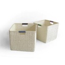 Cestina rattan 1-2 naturale con manici quadro cm35xh30x35