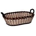 Cesto in vimini ovale noce crema 50x38x13 cm