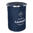 Cestone tessuto sacco blu tondo pieghevole ø40x55 cm