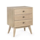 Comodino 3 cassetti Alannis in legno nobilitato 48x35x66h cm