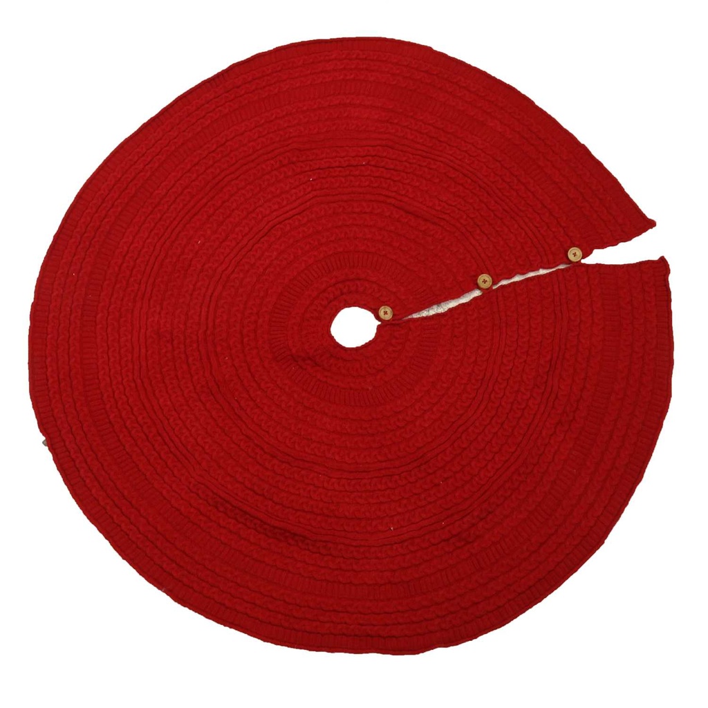 Copribase in Tessuto Maglia Rosso per Albero ø112h0,5 cm