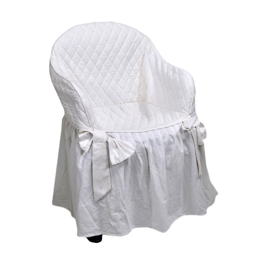 Coprisedia poltrona bianco in poliestere - Dimensioni: 44x38h38/45 cm