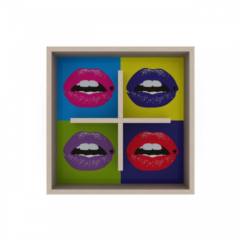 Cubo a parete decorativo mensola bacheca bocca  cm 60