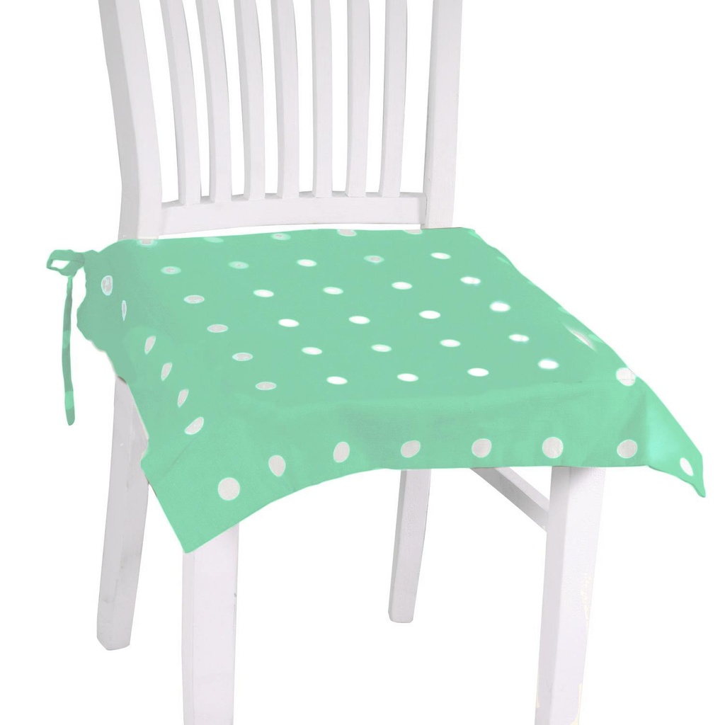 Cuscino pop pois verde acqua quadro 40x40h4