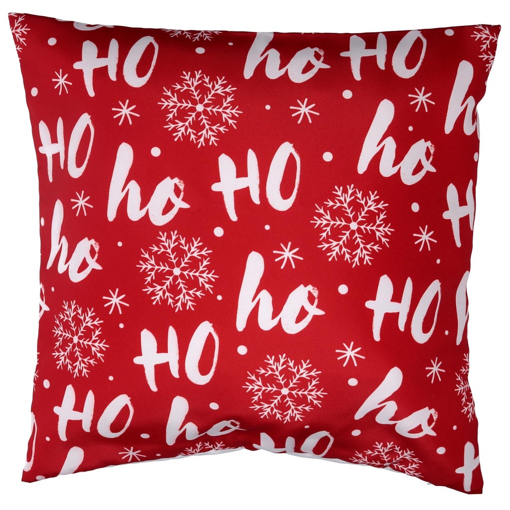 Cuscino tessuto con scritte rosso 43x43x12 cm