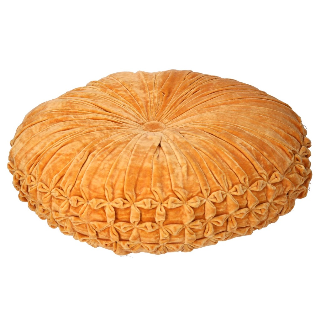 Cuscino in velluto arancione ø40h12