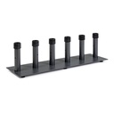 Espositore per ombrelloni in metallo grigio scuro per 6 posti - 100 x 30 x 26 cm