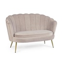 Divano 2 posti effetto velluto grigio chiaro Giliola - Misure: 130x77x83 cm