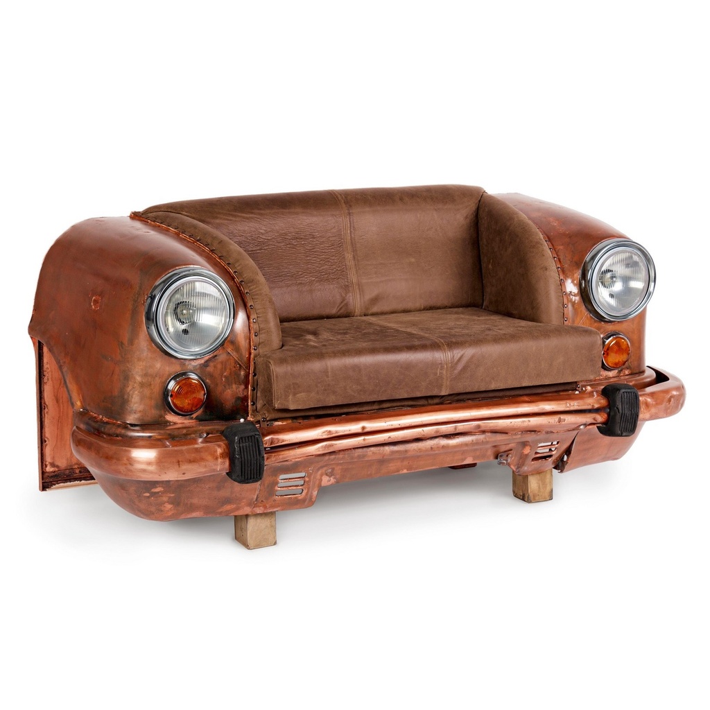 Divano Ambassador in pelle marrone 159x65x75h cm