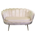 Divano in velluto crema Tulipan - 128x74h50 cm