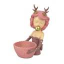 Statuetta in resina rosa, dimensioni 21x15,8x29,3 cm