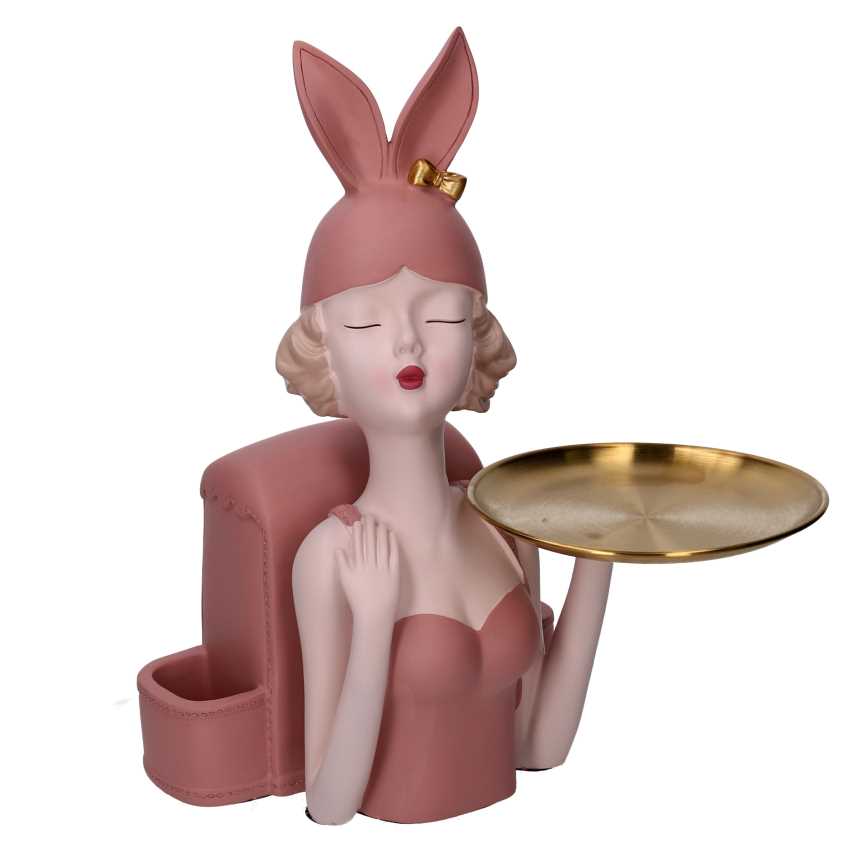 Vassoio e Scatola Svuotatasche Viola in Resina - 23x20x36 cm