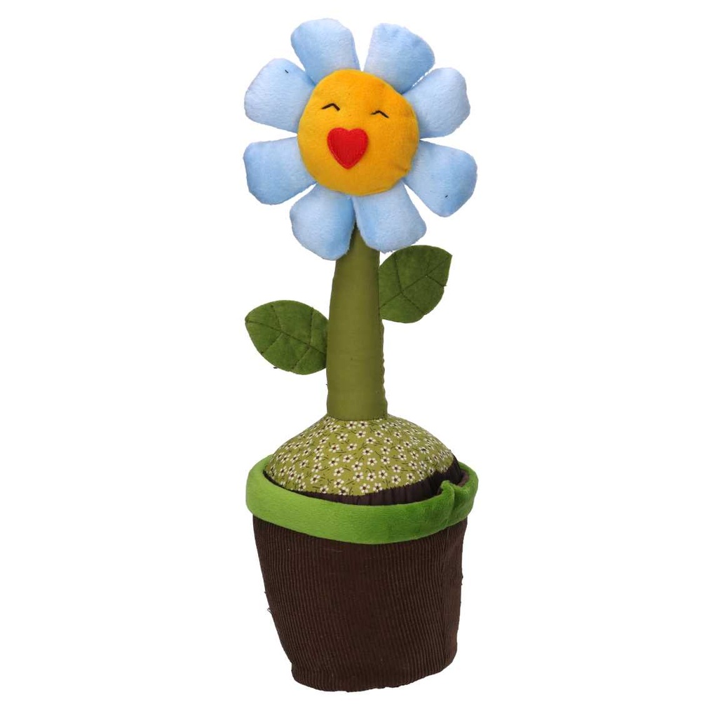 Fermaporta in Tessuto Fiore Azzurro 12x12h35 cm