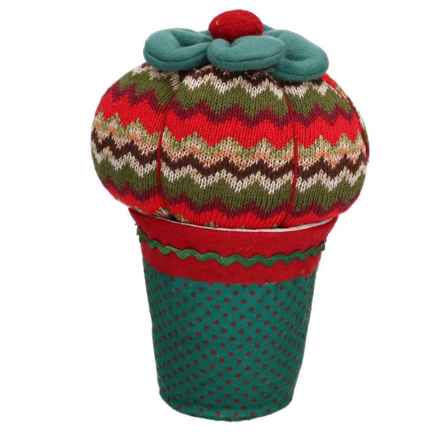 Fermaporta in tessuto rosso verde cactus cmø8/15h24