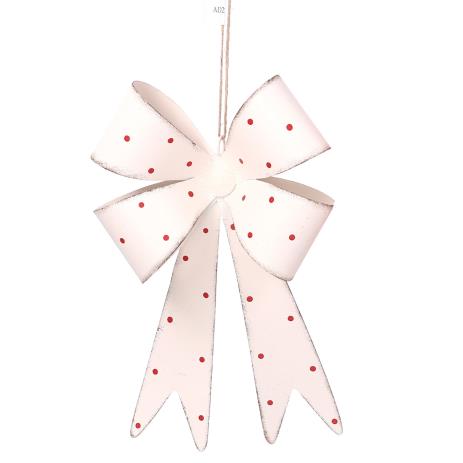 Fiocco metallo bianco 34x20x6 cm