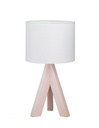 Lampada Da Tavolo Ging Treppiede Legno E Tessuto Bianco Ø17 cm Trio Lighting