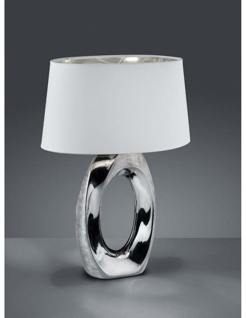 Lampada da Tavolo Moderna Argento Taba H52 cm
