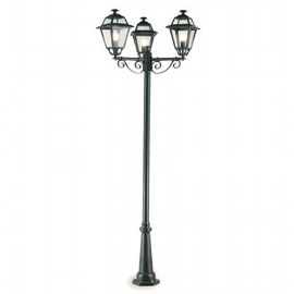 Lampada a Sospensione in Alluminio Pressofuso con Diffusori in Vetro Trasparente Grafite 3 Luci