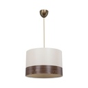 Lampada a sospensione Alfina tessuto bianco fascia effetto legno ASZ1668