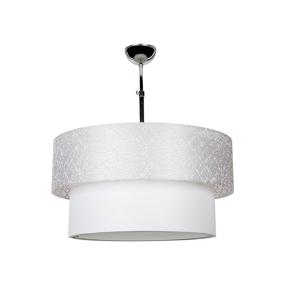 Lampada a sospensione Polo MDL2749 in tessuto grigio