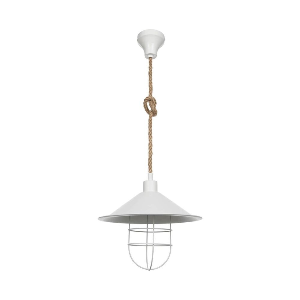 Lampada da soffitto Bulut ASZ0631 metallo bianco e corda iuta