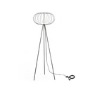 Lampada da terra elegante in acciaio con paralume nero lucido, 50x50x150 cm