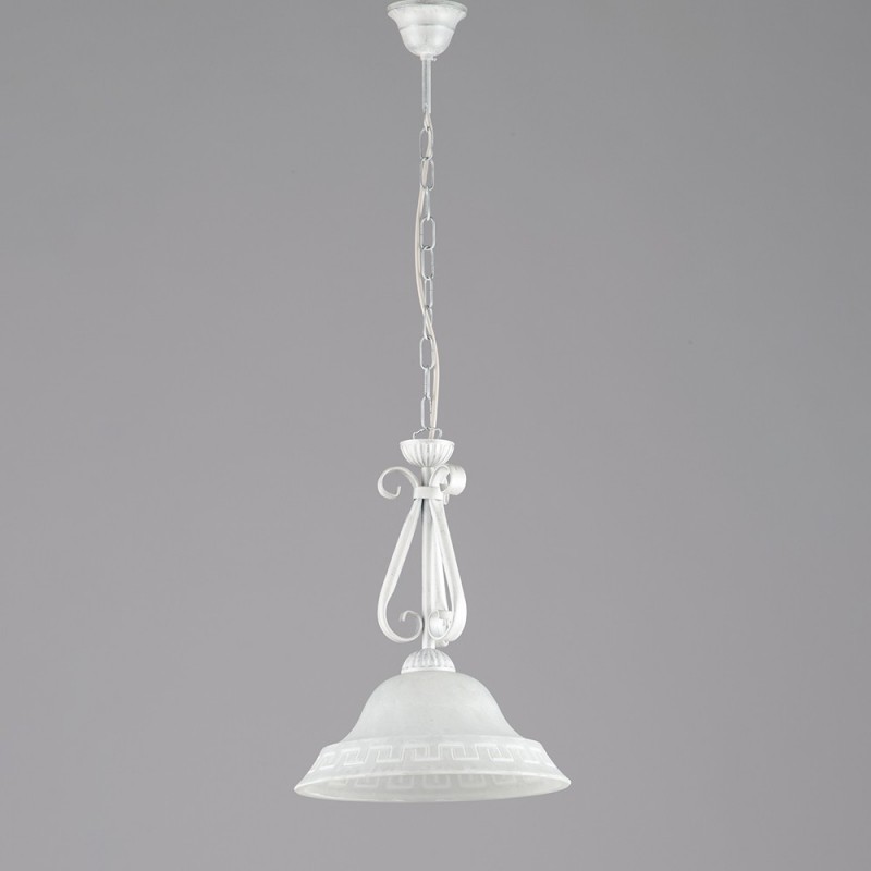 Lampadario cameretta ferro Bianco Argento  una luce 30x h40 cm