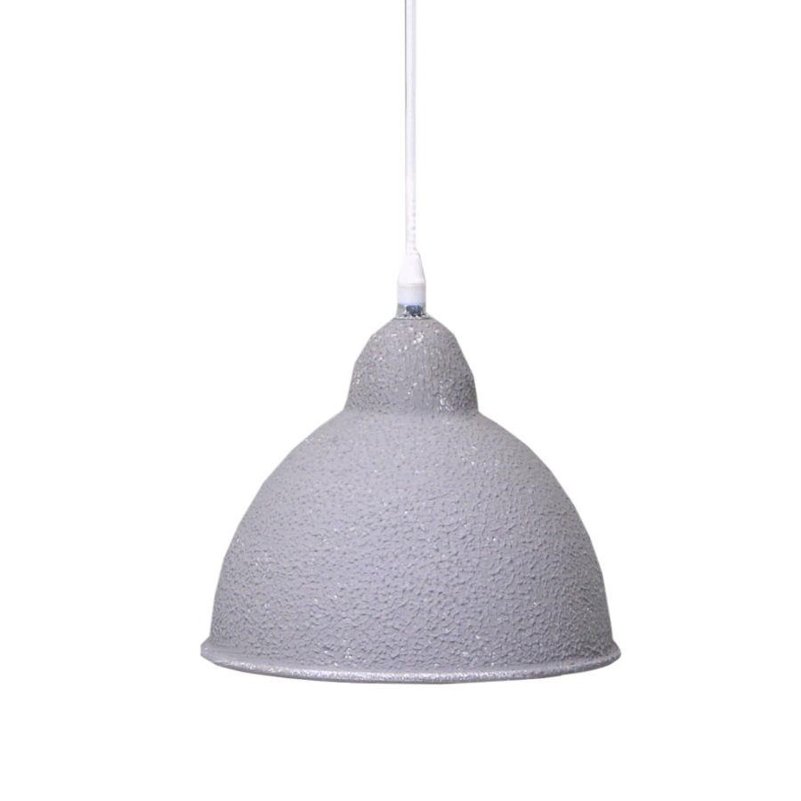 Lampadario vintage sagomato in metallo bianco/grigio, attacco cmø19h21