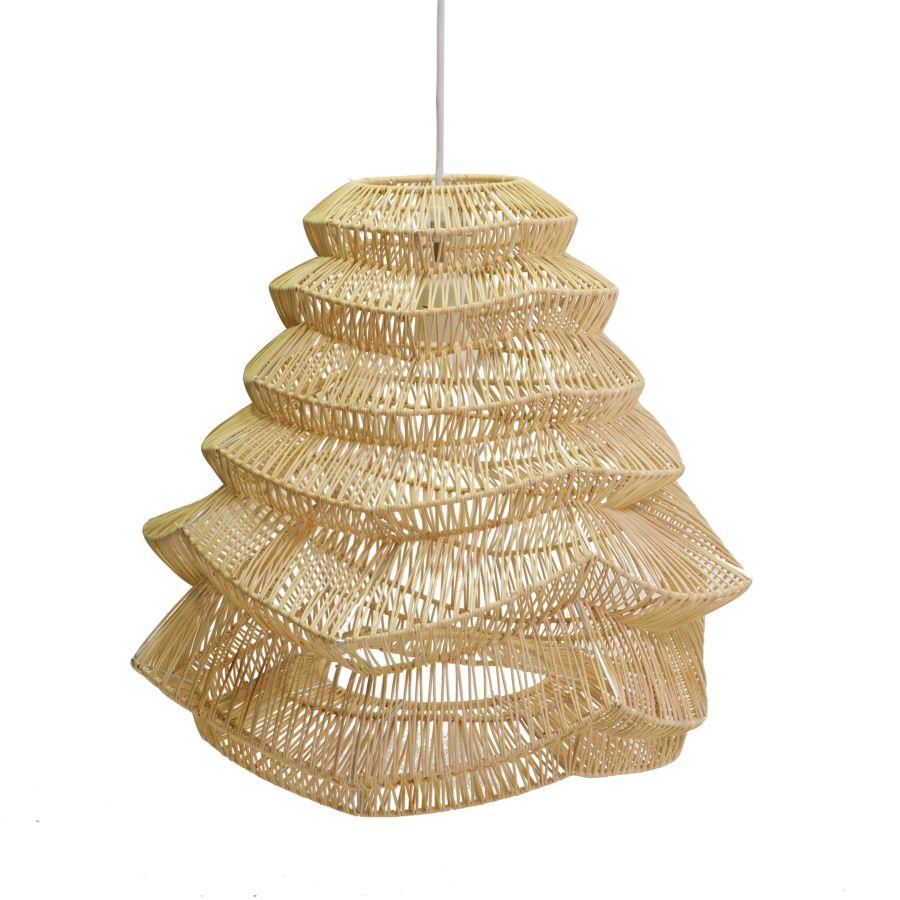 Lampadario in rattan naturale, diametro 55,5 cm, altezza 48 cm