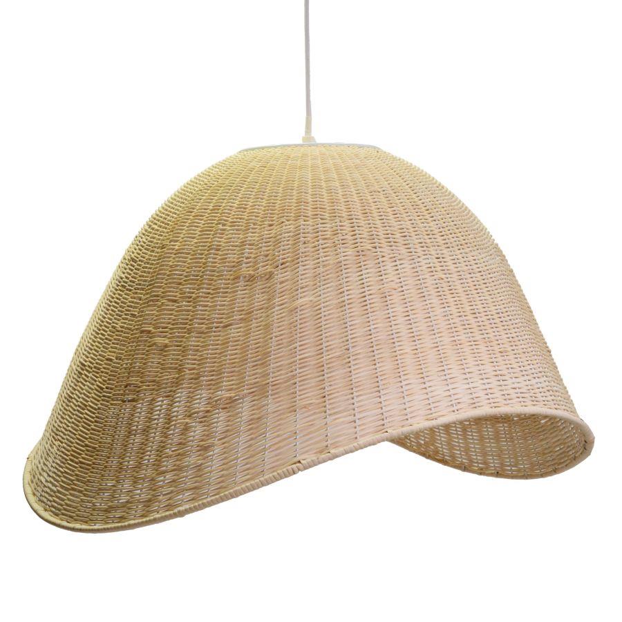 Lampadario rattan sbiancato con attacco 62,5x53,5h40