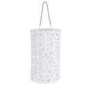 Lanterna esagono bianco in legno 60h cm