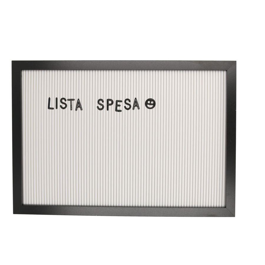 Lavagna rettangolare in legno con cornice nera cm33x47x2