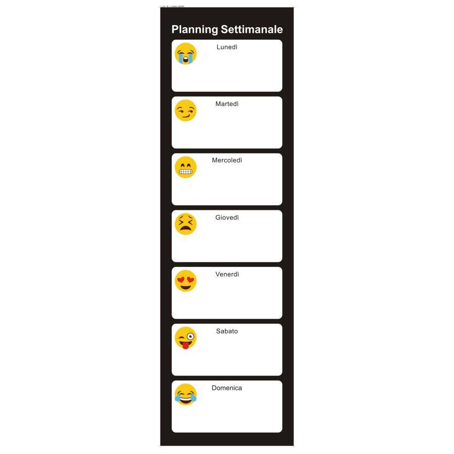 Lavagna magnetica emoji con pennarello 20x60x1,5 cm