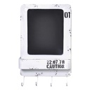 Lavagna Metallo Bristol Bianco con Mensola e Appendino 4 Posti cm35x57,5x7