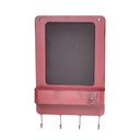 Lavagna Metallo Bristol Rossa con Mensola e Appendino 4 Posti 35x57,5x7 cm