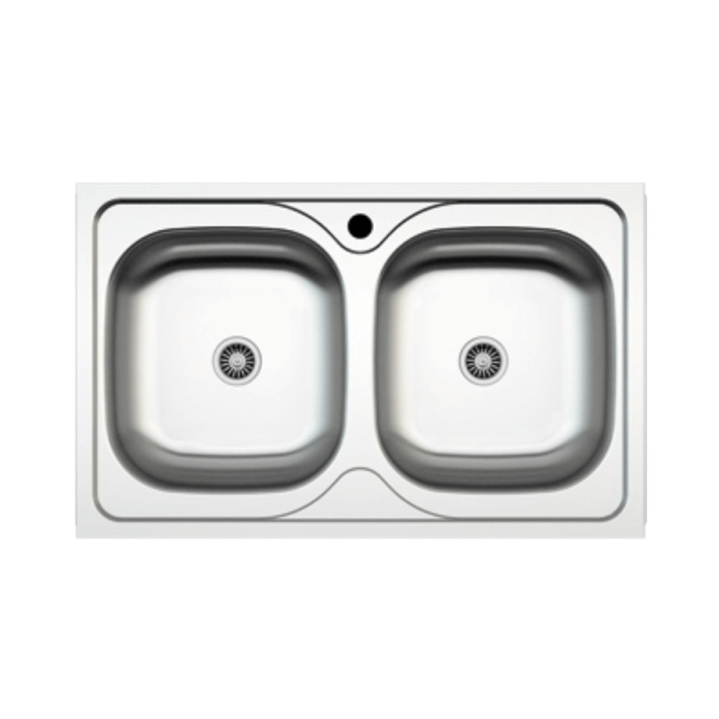 Lavello incasso cucina MP862V acciaio 86x50 cm due vasche