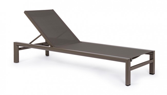 Lettino Reclinabile Skipper New C-Ruote Coffee Yk14 - 74x200x98 cm