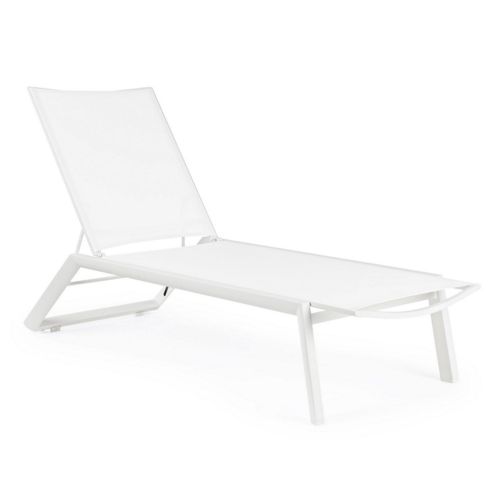 Lettino in alluminio Cruise con ruote bianco - Dimensioni: 67x194x95 cm