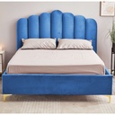 Letto Matrimoniale Contenitore Artu Blu Testiera Smerlata L 171 x P 209 x H 138 cm