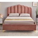 Letto Matrimoniale Contenitore Artu Rosa Testiera Smerlata Rete Inclusa 160x190 cm