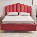 Letto Matrimoniale Contenitore Artu Rosso Testiera Smerlata 160x190 cm