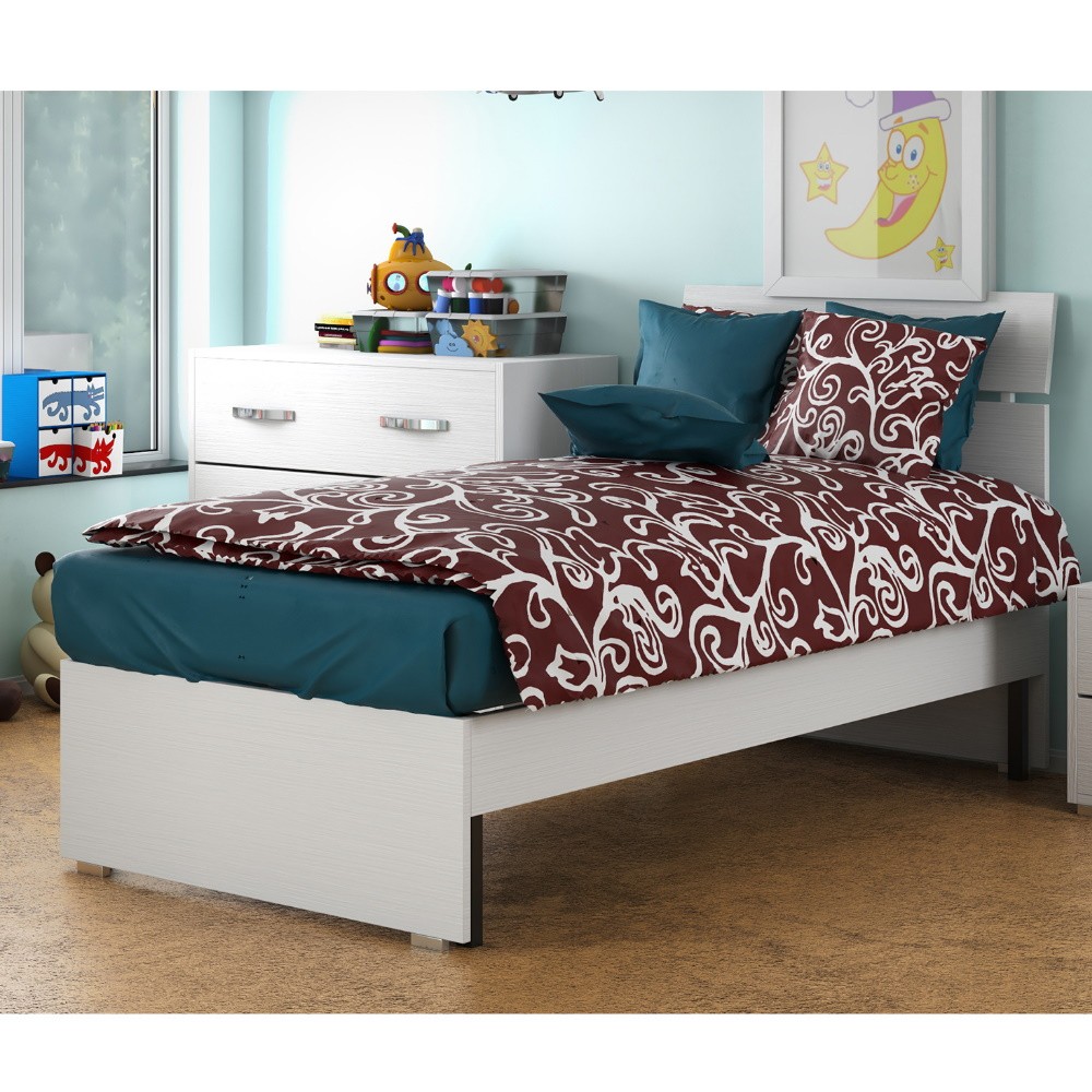 Letto Singolo 80 Bianco Frassinato Struttura in Legno 98H x 85L x 200P Peso 28kg Fornito in KIT