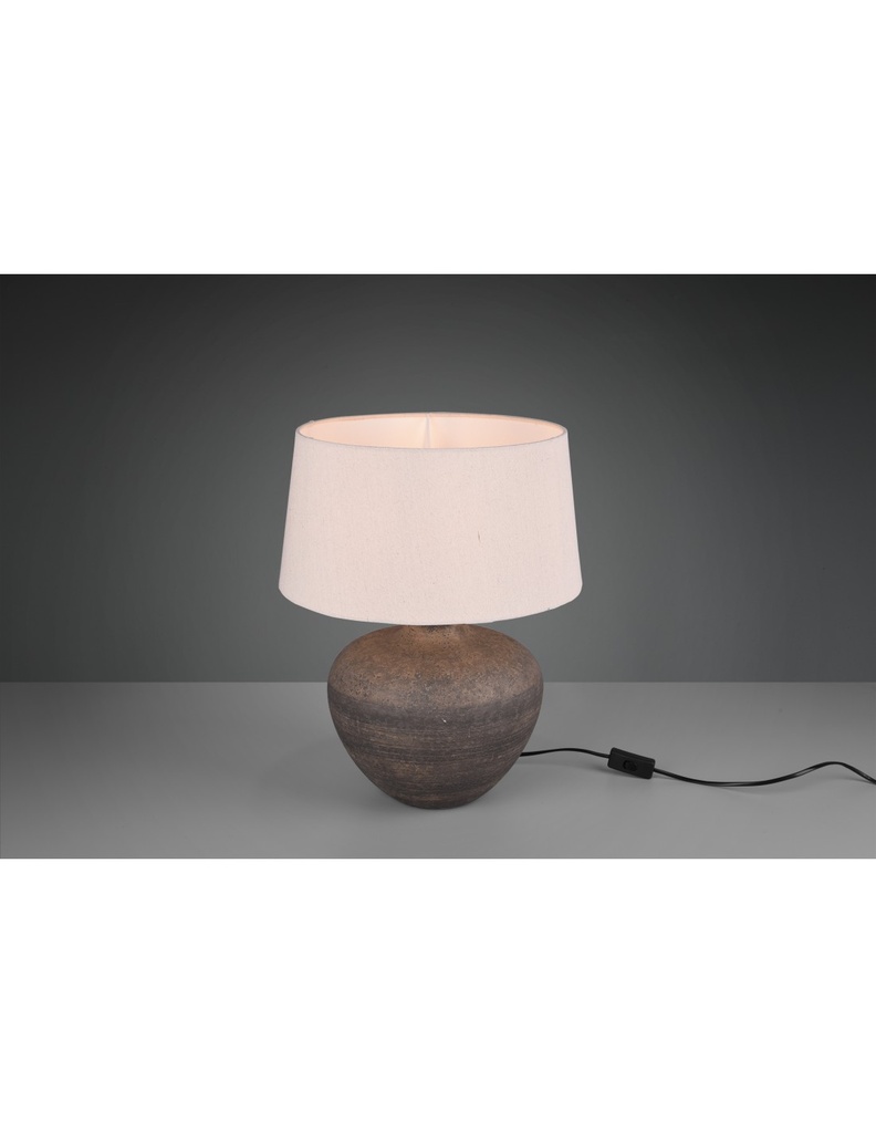 Lampada da Tavolo Lou Ceramica Paralume Sabbia Ø38 cm