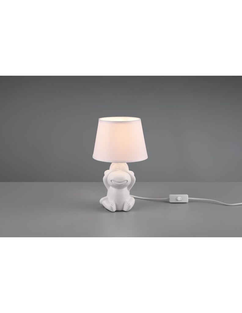 Lume Da Tavolo Abu Ceramica Scimmietta "Non Vedo" Bianco Trio Lighting