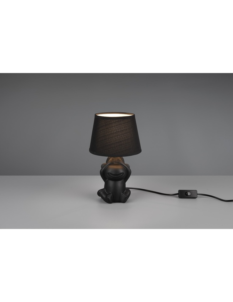 Lume Da Tavolo Abu Ceramica Scimmietta "Non Vedo" Nero Trio Lighting