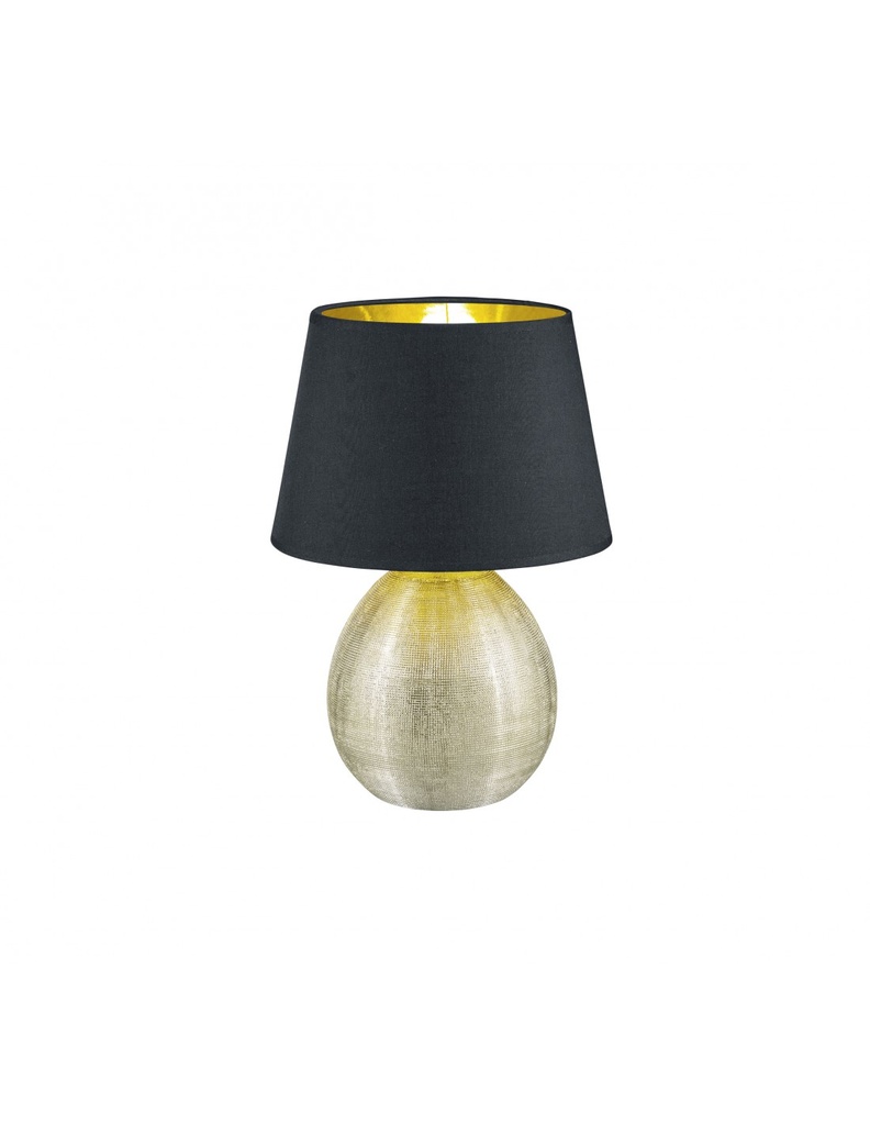 Lampada da Tavolo LUXOR Oro Paralume Nero Ø24 cm